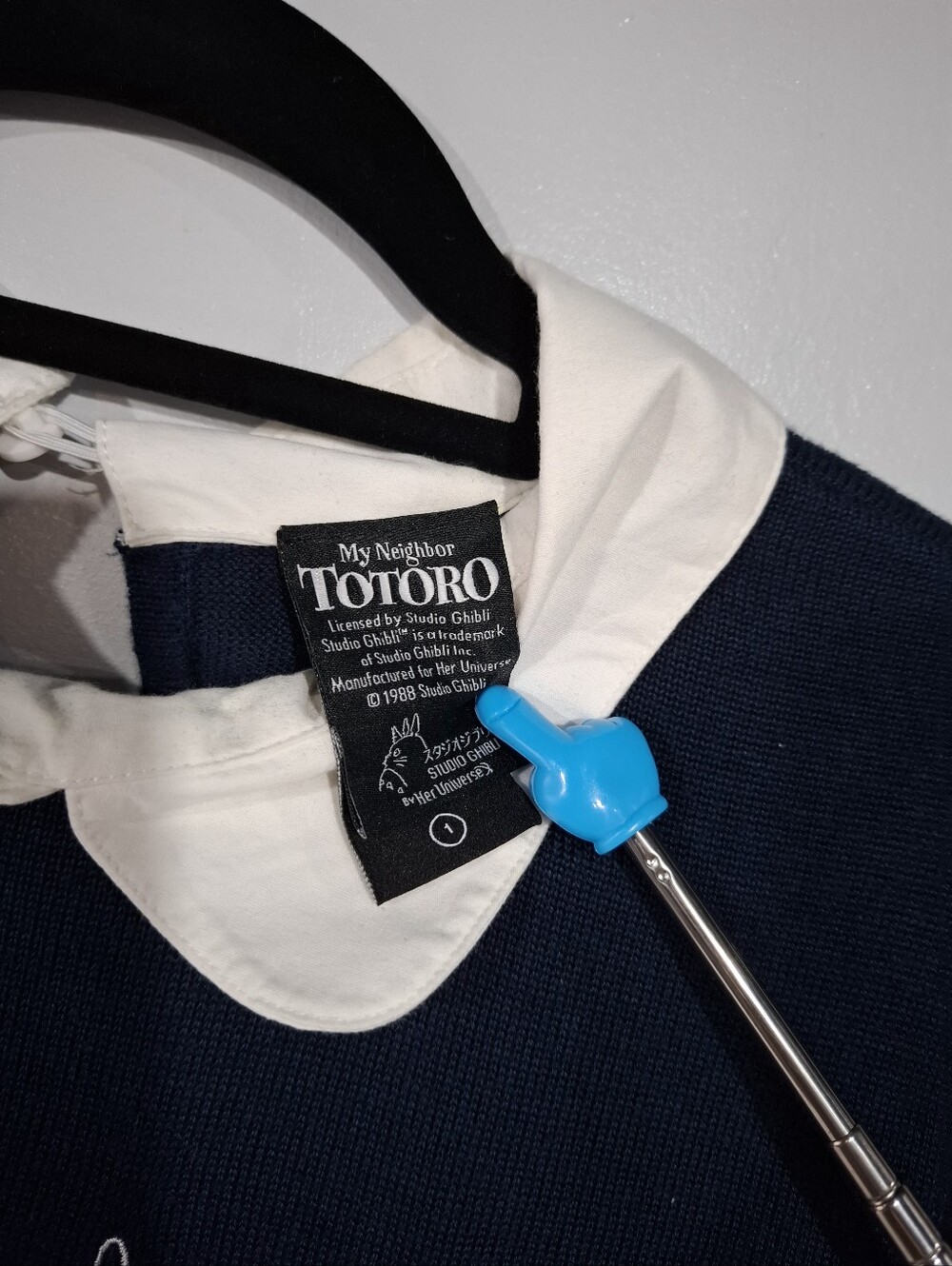 Her Universe My Neirghbor Totoro Navy Crewneck Sweater Peter Pan Collar Sz 1X - Picture 7 of 16